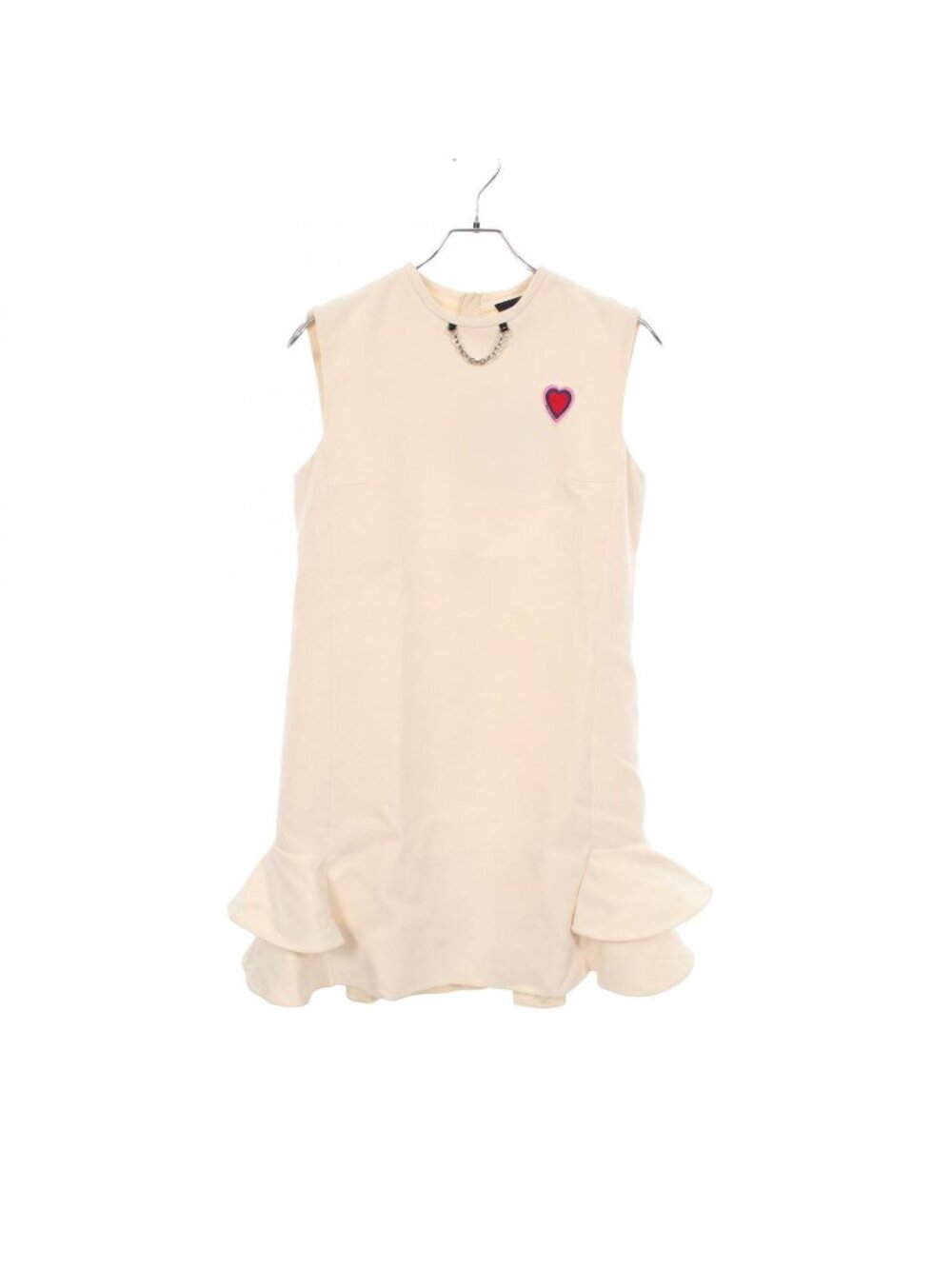 Louis Vuitton Dress Game on Red Heart Logo Ruffle Sleeveless Hzl Wool Silk
